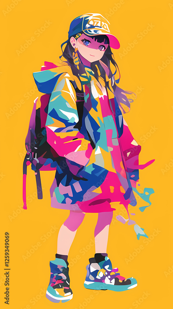 Fashion Style Street kids Character colorful Fashion Style Street kids Character colorful