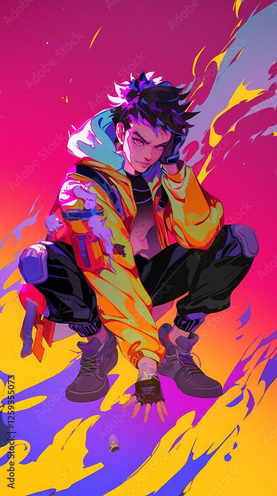 Rebel Style Street kids Character colorful Rebel Style Street kids Character colorful