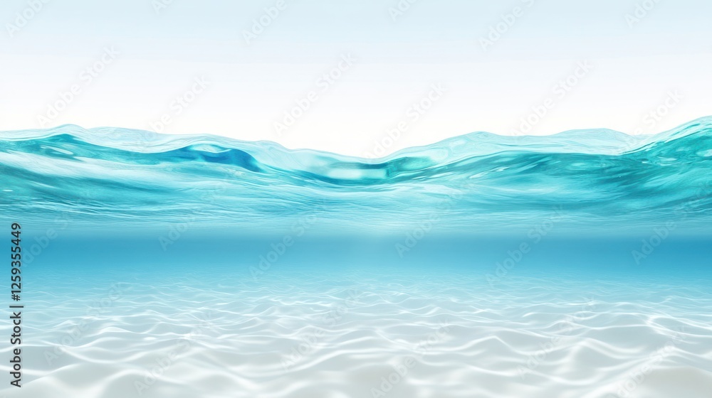 Ocean waves, underwater view, sandy bottom, summer background, travel Ocean waves, underwater view, sandy bottom, summer background, travel