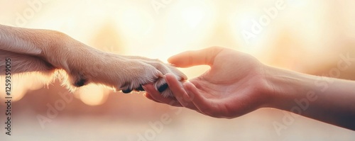 A touching moment between human and dog, symbolizing connection.