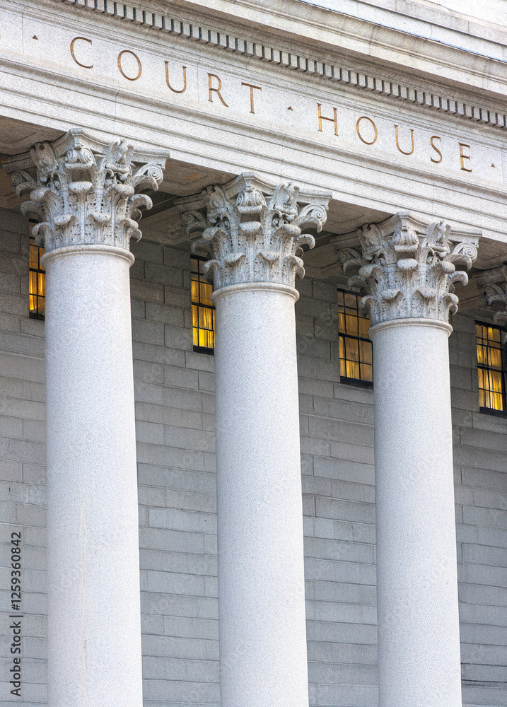 Facade of courthouse with huge columns. AI generative expand. Facade of courthouse with huge columns. AI generative expand.