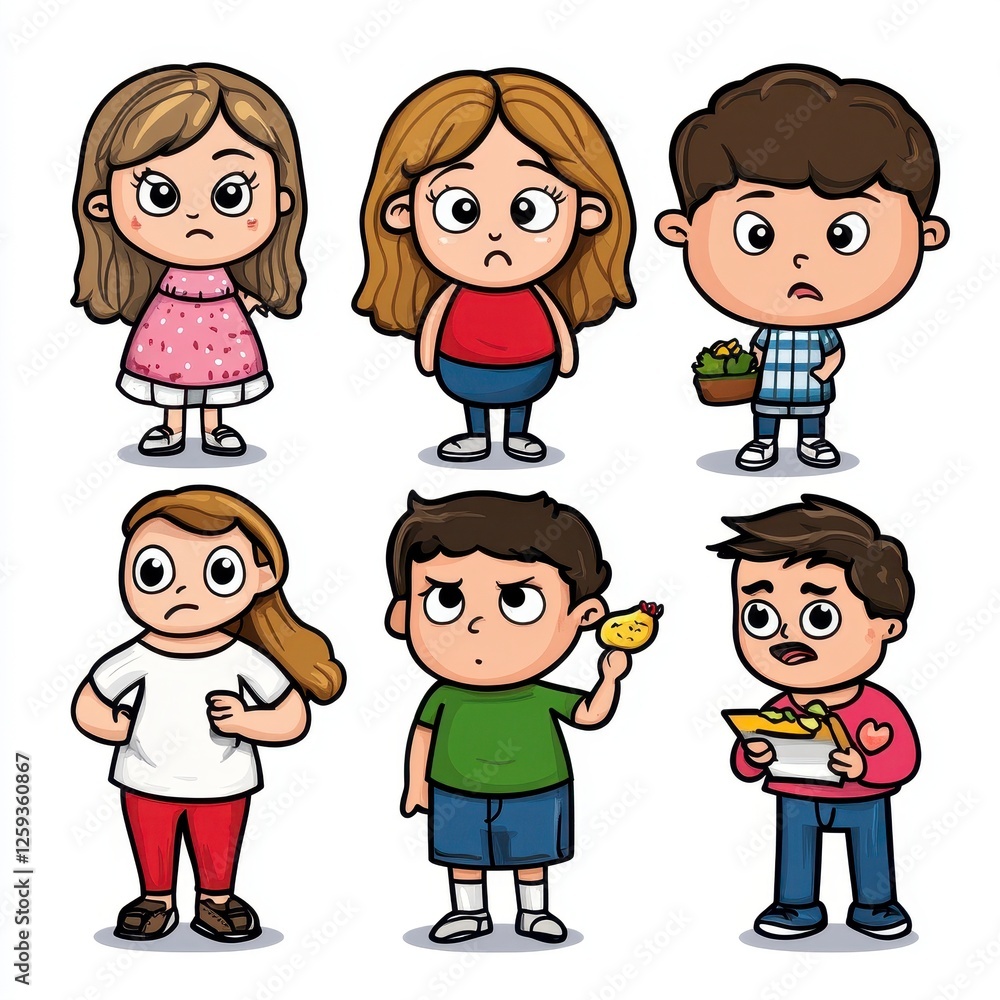 Pixel Art Children With Different Expressions