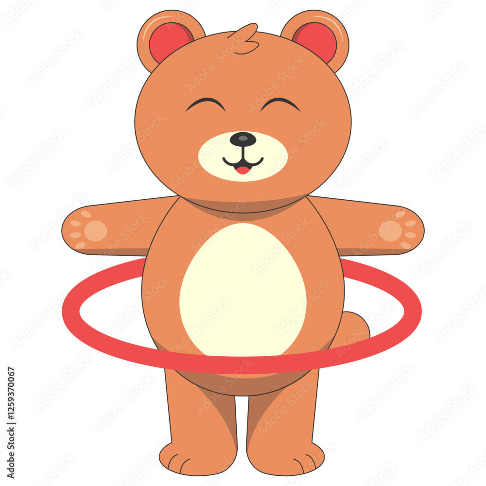 Obraz premium Cute Baby Bear Illustration. Vector Character in Flat Cartoon Style.
