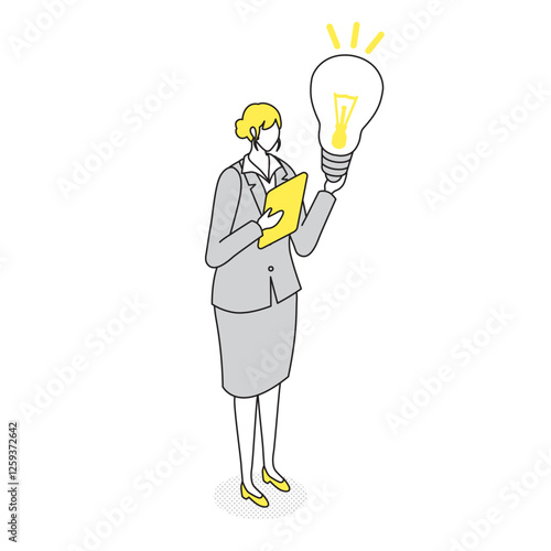 仕事のアイディアを持っている女性