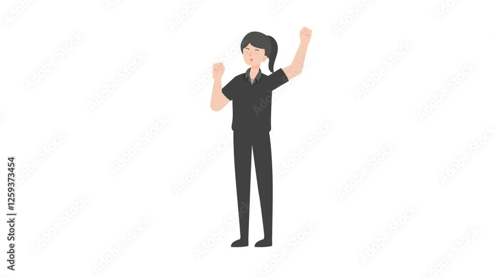 video woman standing raise hand cartoon animation
video woman standing raise hand cartoon animation