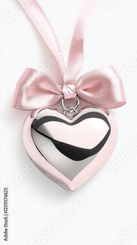 Wallpaper Mural Elegant Heart Ornament with Silk Ribbon for Love and Valentine's Day Torontodigital.ca