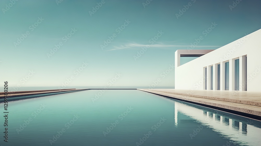 Fototapeta premium Minimalist composition with simple elements creating a clean and uncluttered visual