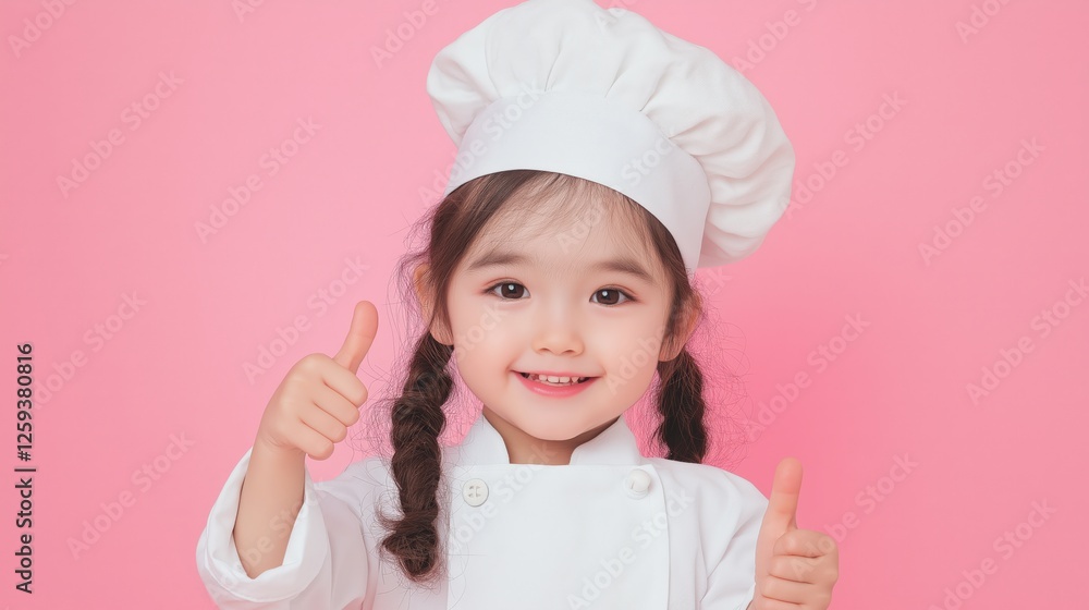 little chef on a isolated background with pink little chef on a isolated background with pink