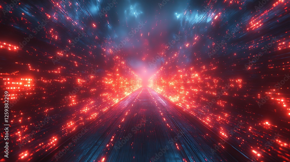 Powerful red light rays bursting outward in a dramatic effect Powerful red light rays bursting outward in a dramatic effect