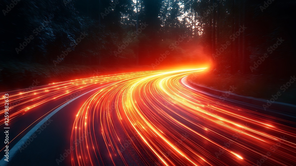 Digital red light streaks racing across a modern background Digital red light streaks racing across a modern background