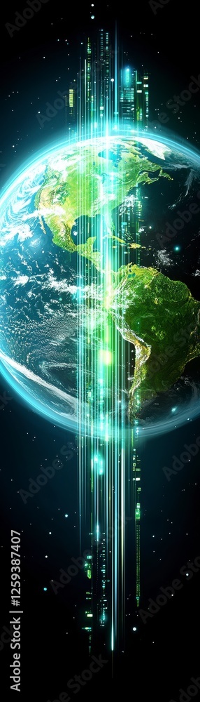 Visualizing earth's beauty a global perspective digital art cosmic environment ethereal viewpoint Visualizing earth's beauty a global perspective digital art cosmic environment ethereal viewpoint