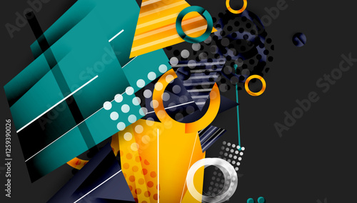 Abstract background geometric design with colorful gradients