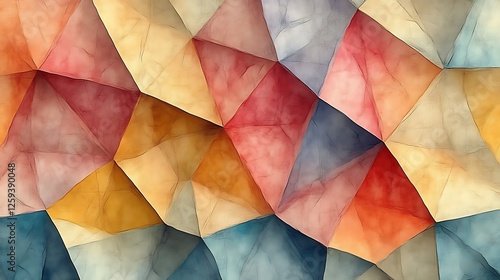 Abstract Polygonal Art Warm Hues Textured Background