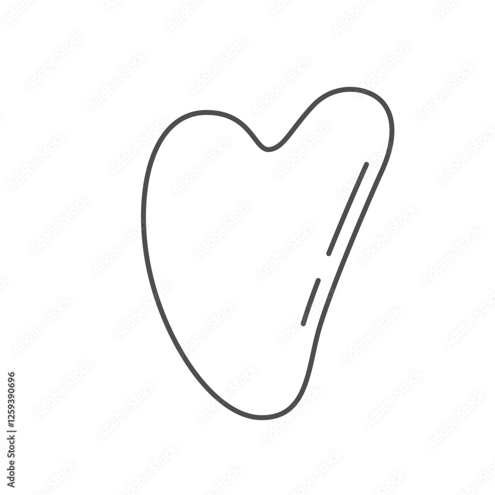 A minimalist line-art illustration of a Gua Sha tool, commonly used in skincare routines for facial massage and lymphatic drainage. Ideal for beauty, wellness, and self-care designs. A minimalist line-art illustration of a Gua Sha tool, commonly used in skincare routines for facial massage and lymphatic drainage. Ideal for beauty, wellness, and self-care designs.