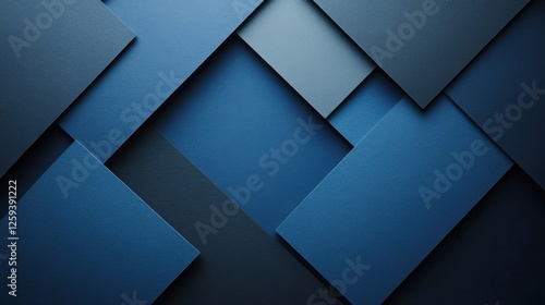 Abstract Blue Background with Intersecting Lines and Shapes  Banner Template with White Space for Text. Geometric Minimalist Wallpaper with Copy Space on Blue Background. Modern Wallpaper.