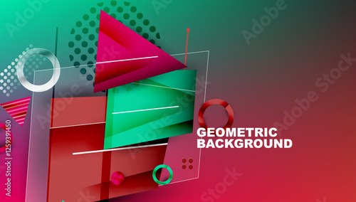 Abstract background geometric design with colorful gradients