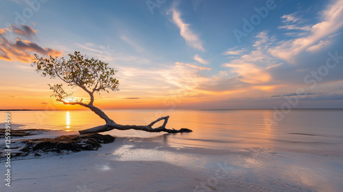 Sunset Serenity: Lone tree ...