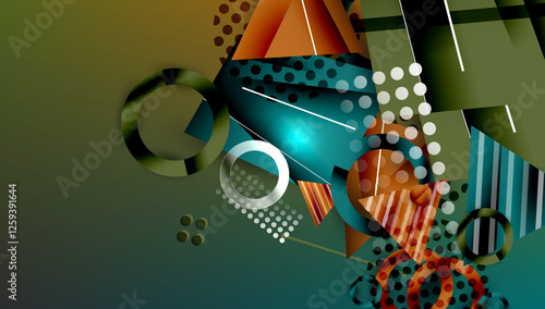 Abstract background geometric design with colorful gradients