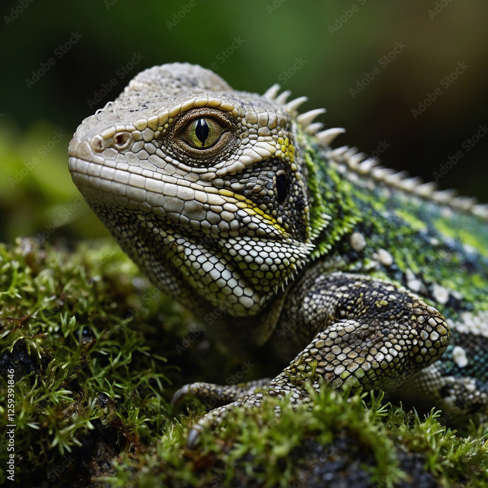 Obraz premium iguana on a branch