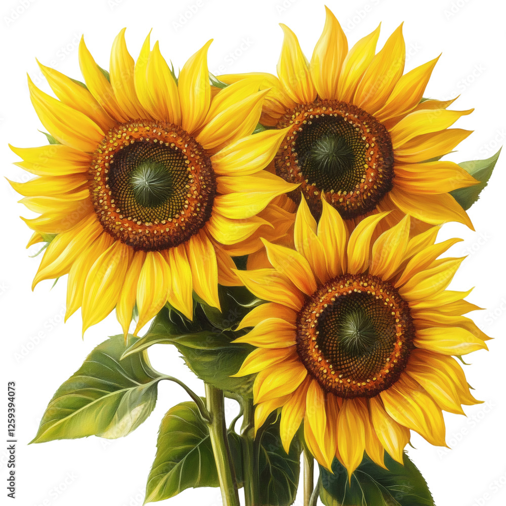 Fototapeta premium Sunflower isolated on transparent background