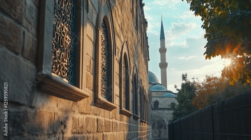 ancient stone walls and detailed windows in Konya, highlighting the elegance of the historical architecture and its connection to the city past