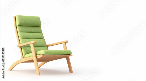Light Green Pixel Art Lounge Chair Isolated On White