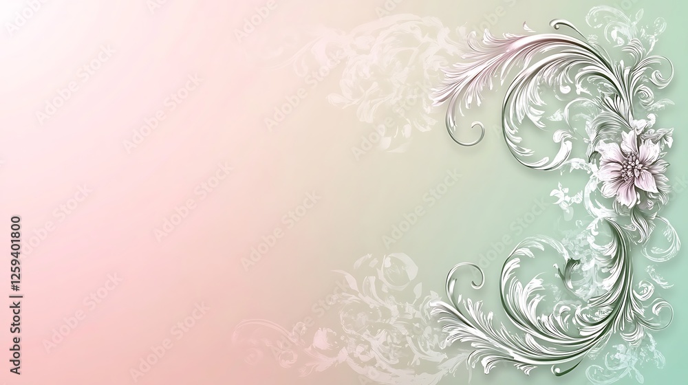 Elegant Floral Design With Ornate Silver Filigree Elegant Floral Design With Ornate Silver Filigree