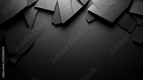 Abstract Dark Grey Cracked Geometric Shapes