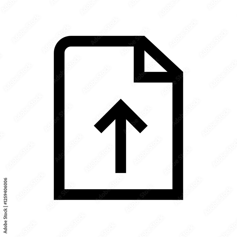 File-upload icon in black, outline style and white background File-upload icon in black, outline style and white background