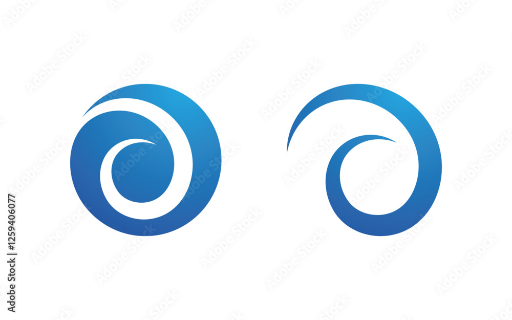 Water wave ocean flowing swirl storm icon logo template Water wave ocean flowing swirl storm icon logo template