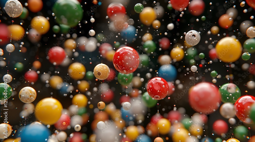 Abstract Colorful Sphere Rain: A Digital Art Piece Abstract Colorful Sphere Rain: A Digital Art Piece