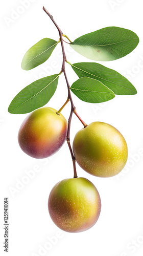 Wallpaper Mural Kakadu plum fruit with leaf isolated on transparent white background, clipping path Torontodigital.ca