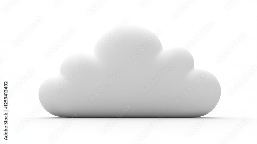 simple, stylized white cloud against a clean white background, evoking a sense of calm and tranquility simple, stylized white cloud against a clean white background, evoking a sense of calm and tranquility