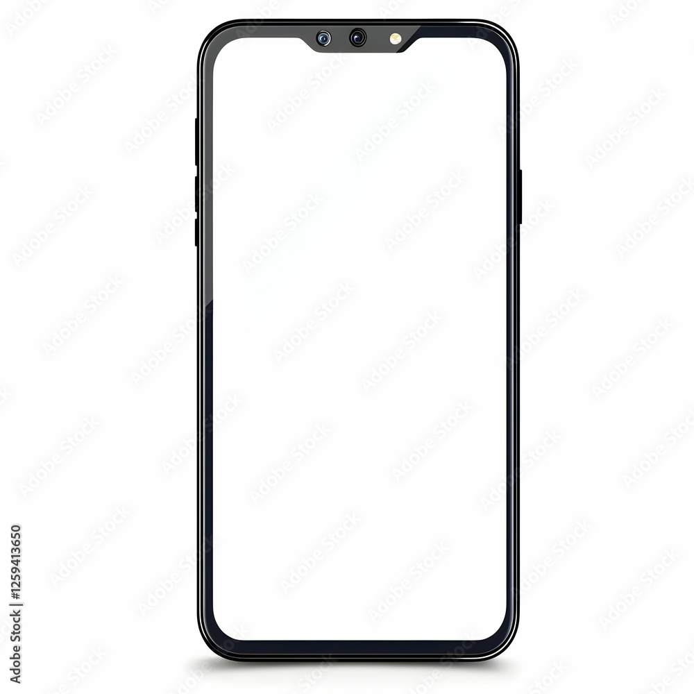 Smartphone mockup, blank screen, white background, studio shot, app design Smartphone mockup, blank screen, white background, studio shot, app design