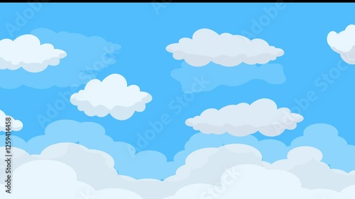 Blue sky animated background with clouds moving right to left