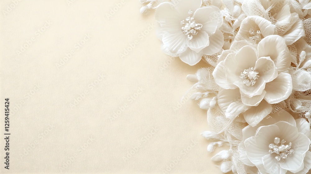 Elegant Cream Flowers on a Textured Background Elegant Cream Flowers on a Textured Background
