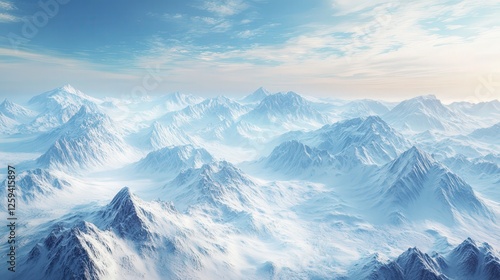 Wallpaper Mural vast Arctic landscape, with the snow-capped mountains standing proudly against the endless, white horizon Torontodigital.ca