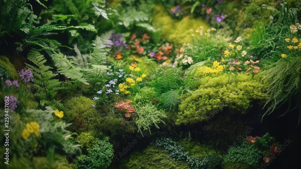 vertical garden wall with intricate arrangements of moss, flowers, and ferns creating a natural masterpiece vertical garden wall with intricate arrangements of moss, flowers, and ferns creating a natural masterpiece