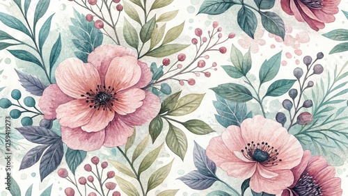 Industrial Chic Floral Watercolor Posters: Low Light Photography Textures