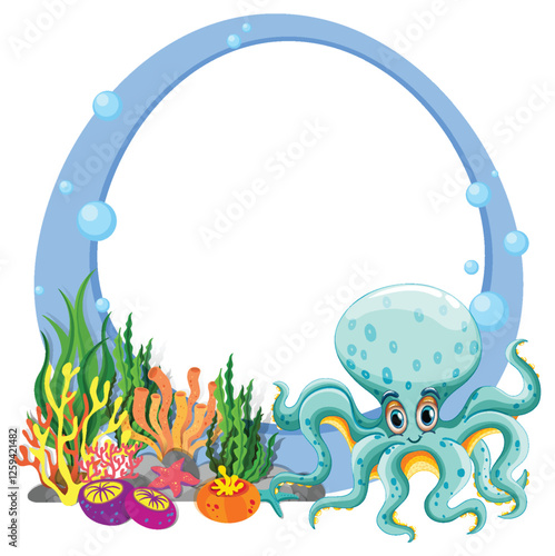Colorful Underwater Scene with Octopus