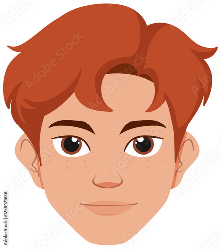 Smiling Red-Haired Boy Illustration