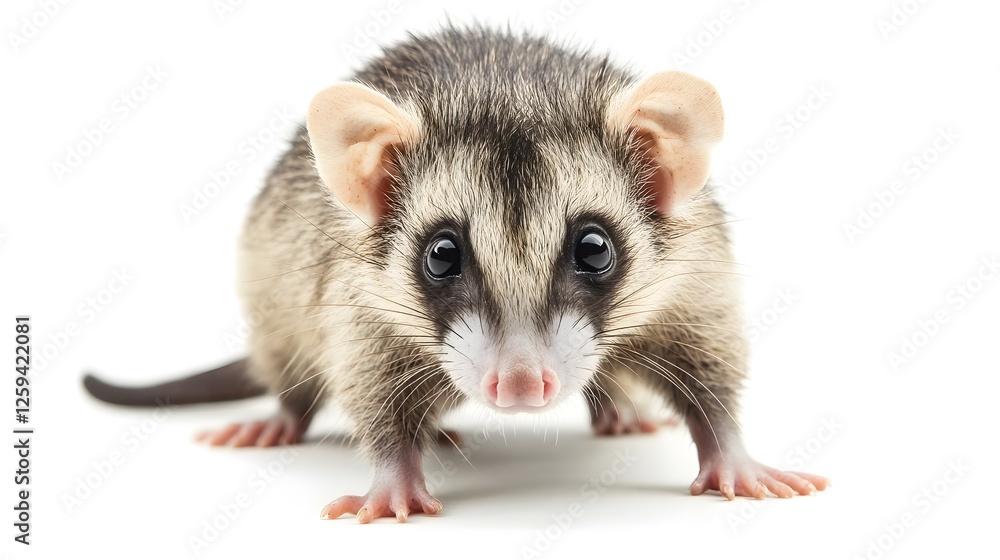 Opossum isolated over white background Opossum isolated over white background