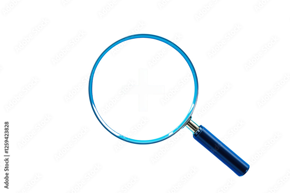 Magnifying glass with blue handle isolated on white background, emphasizing search, zoom, and focus concepts. Ai generative Magnifying glass with blue handle isolated on white background, emphasizing search, zoom, and focus concepts. Ai generative