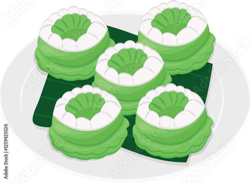 Kuih puteri ayu Malaysian traditional food vector illustration 