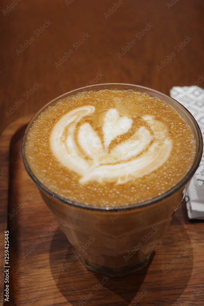 A cup of rich and aromatic latte A cup of rich and aromatic latte