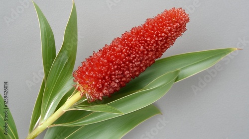 Close Up Red Flower Cluster On Gray Background