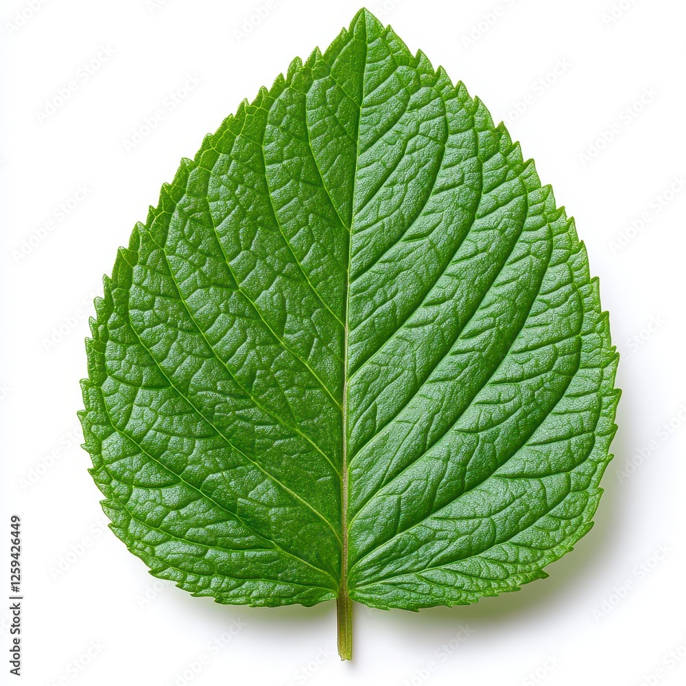 Obraz premium Closeup Green Leaf On White Background