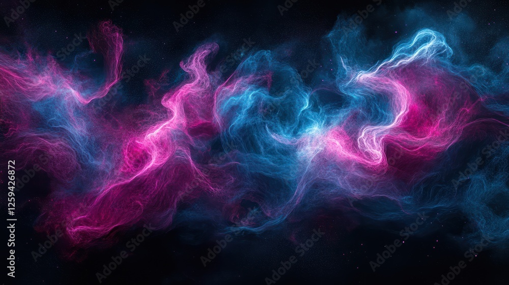 Fototapeta premium Abstract cosmic nebula, swirling energy, dark space, background design