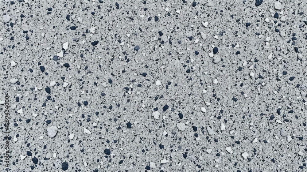 Close-up shot of textured black and white concrete pattern with visible aggregate, facades, building, close-up Close-up shot of textured black and white concrete pattern with visible aggregate, facades, building, close-up