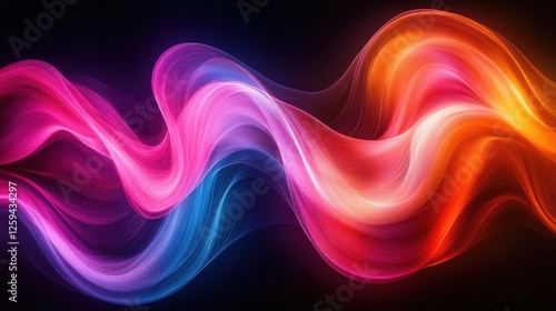 Wallpaper Mural Abstract colorful waves flow, dark background, dynamic design, website banner Torontodigital.ca